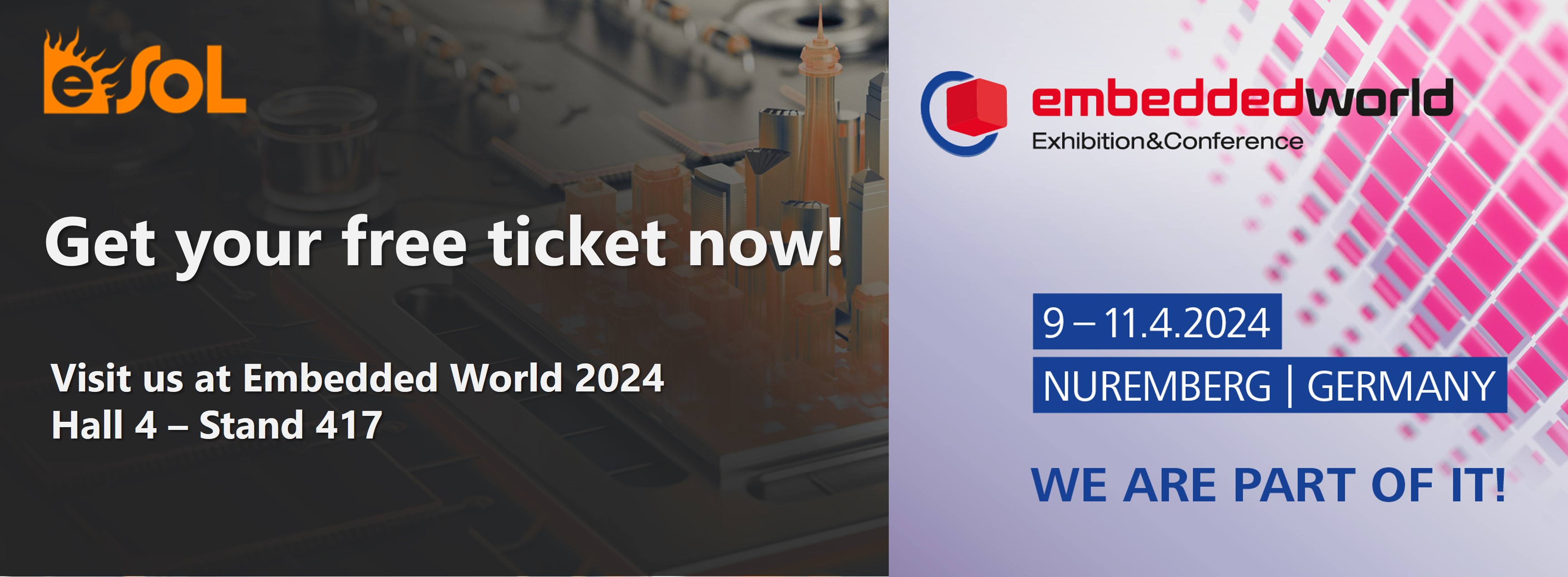 Join eSOL at Embedded World 2024 in Nuremberg!